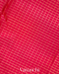Rani Pink Checkered Pure Kanchipuram Silk Handloom Saree