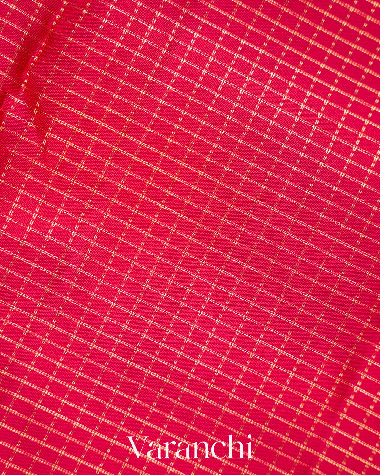Rani Pink Checkered Pure Kanchipuram Silk Handloom Saree