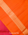 Rani Pink Checkered Pure Kanchipuram Silk Handloom Saree
