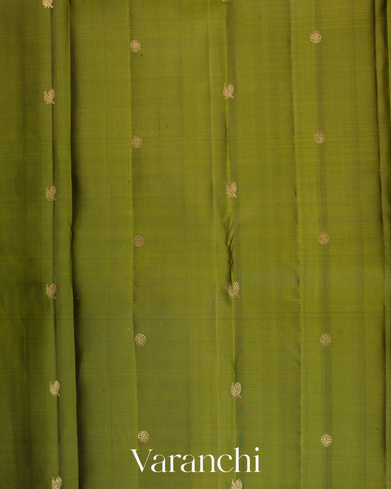 Olive Green Pure Kanchipuram Silk Handloom Saree