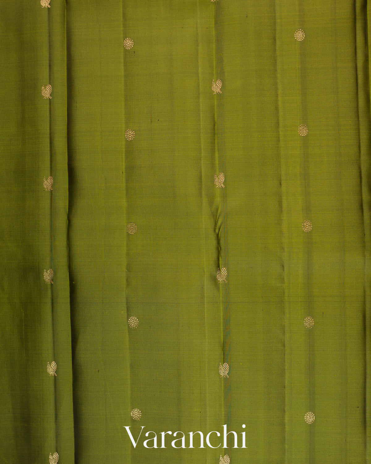 Olive Green Pure Kanchipuram Silk Handloom Saree