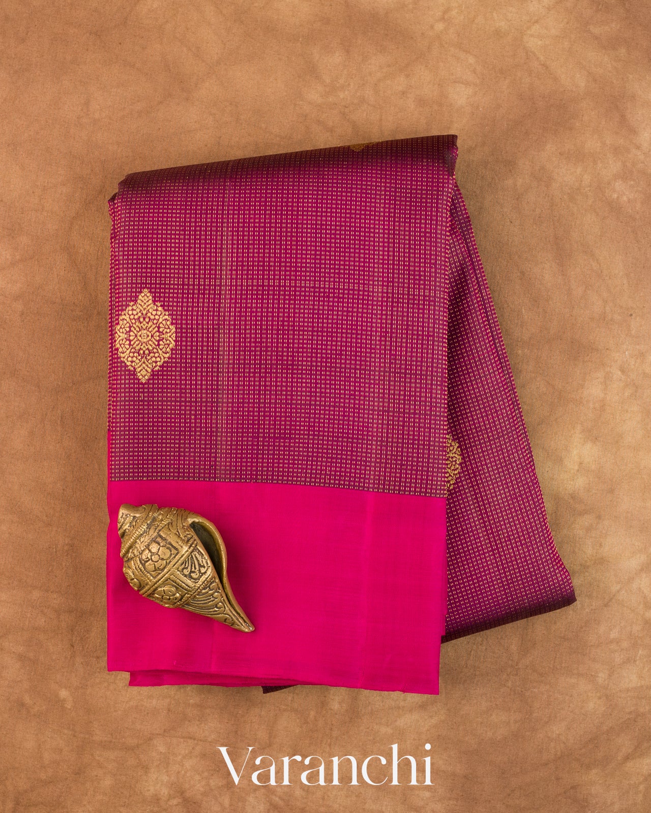 Wine Vaira Oosi Pure Kanchipuram Silk Handloom Saree