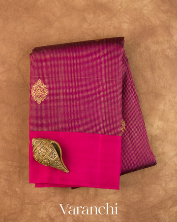 Wine Vaira Oosi Pure Kanchipuram Silk Handloom Saree