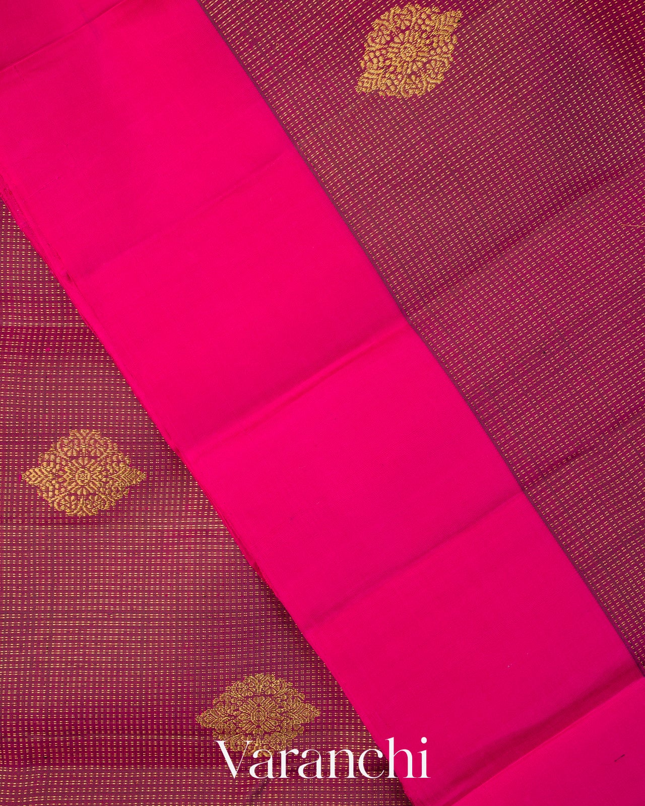 Wine Vaira Oosi Pure Kanchipuram Silk Handloom Saree