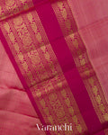 Blush Pink Checkered Pure Kanchipuram Silk Handloom Saree