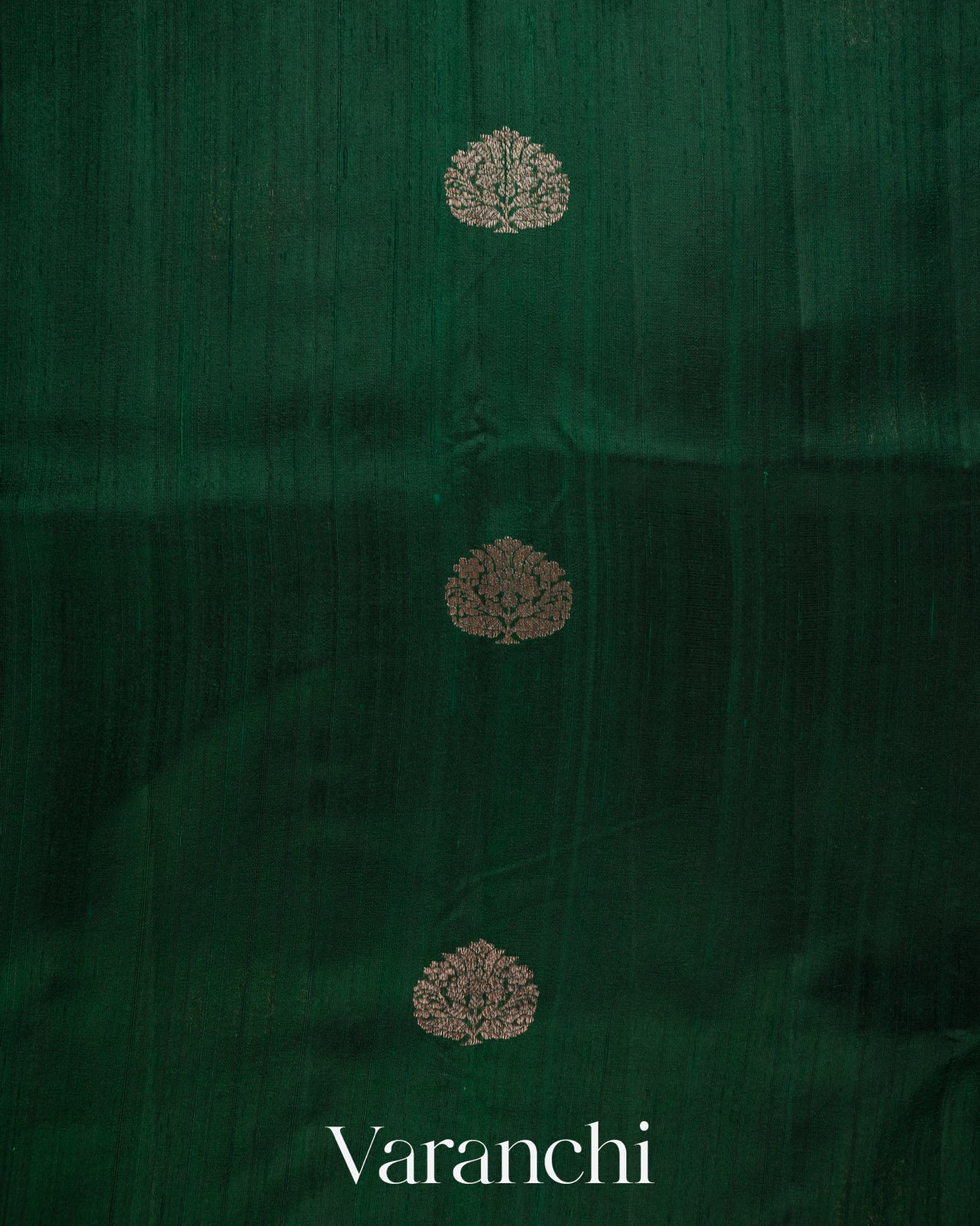 Bottle Green Pure Raw Silk Handloom Saree