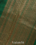 Bottle Green Pure Raw Silk Handloom Saree