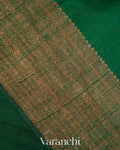 Bottle Green Pure Raw Silk Handloom Saree