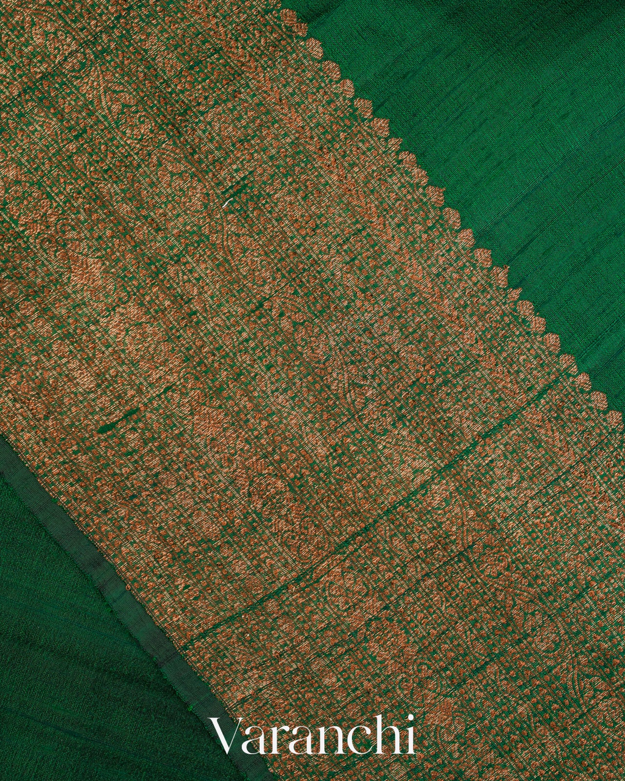 Bottle Green Pure Raw Silk Handloom Saree