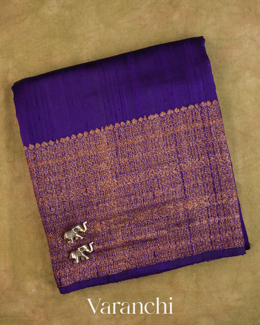 Royal Purple Pure Raw Silk Handloom Saree