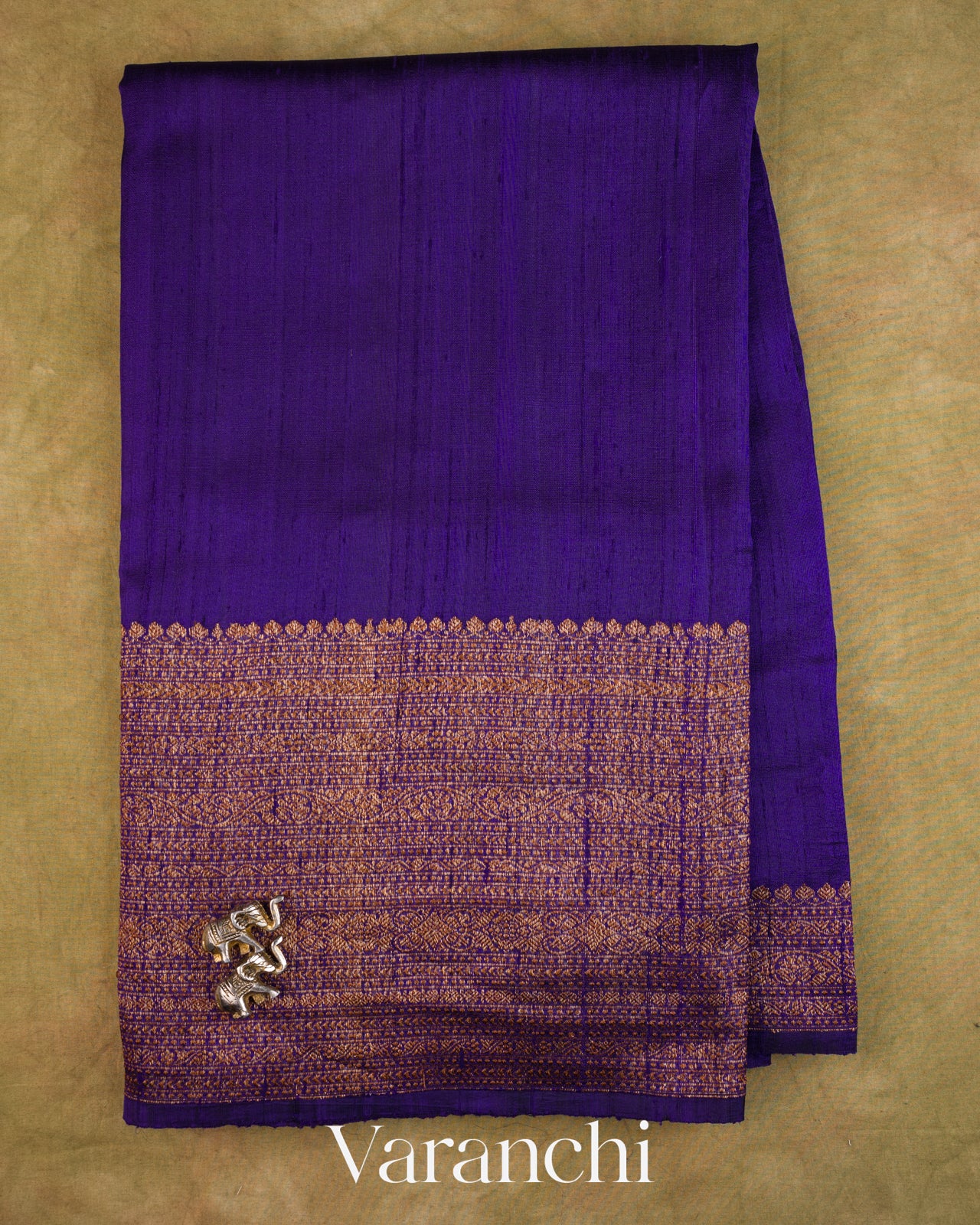 Royal Purple Pure Raw Silk Handloom Saree
