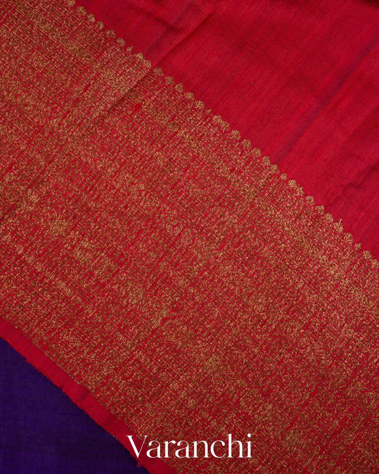 Royal Purple Pure Raw Silk Handloom Saree
