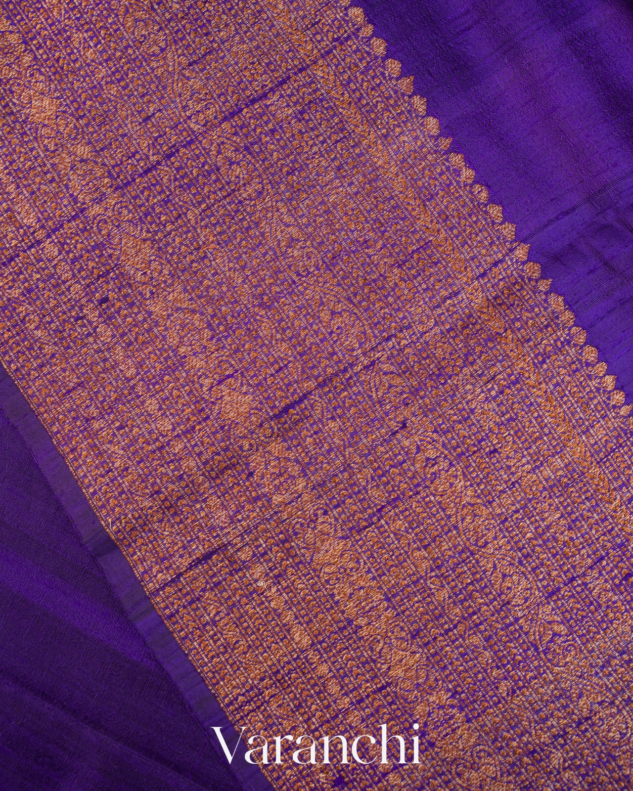 Royal Purple Pure Raw Silk Handloom Saree