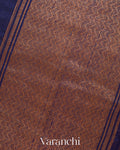 Navy Blue Pure Raw Silk Handloom Saree