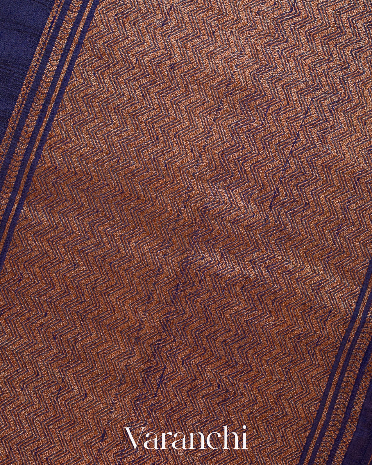 Navy Blue Pure Raw Silk Handloom Saree