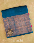 Royal Blue Pure Raw Silk Handloom Saree
