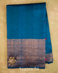 Royal Blue Pure Raw Silk Handloom Saree