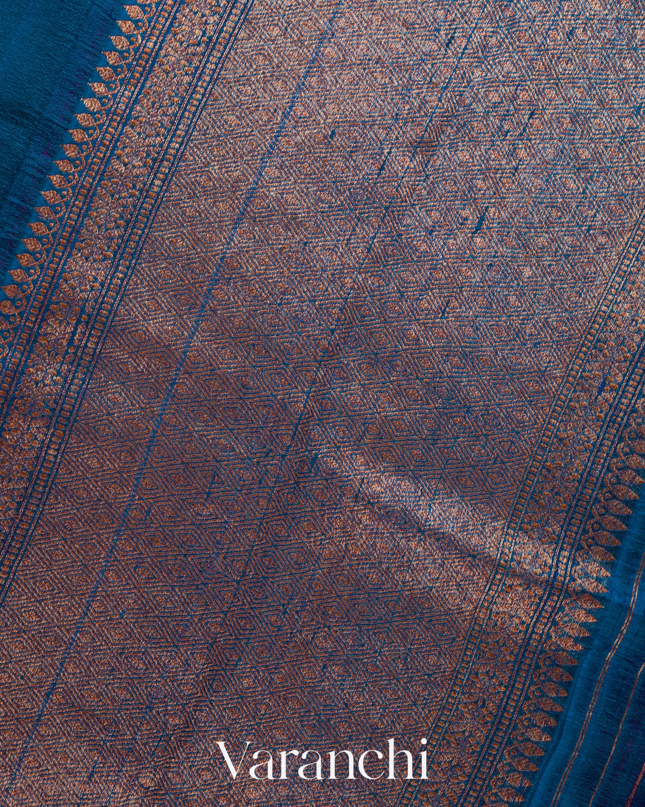 Royal Blue Pure Raw Silk Handloom Saree