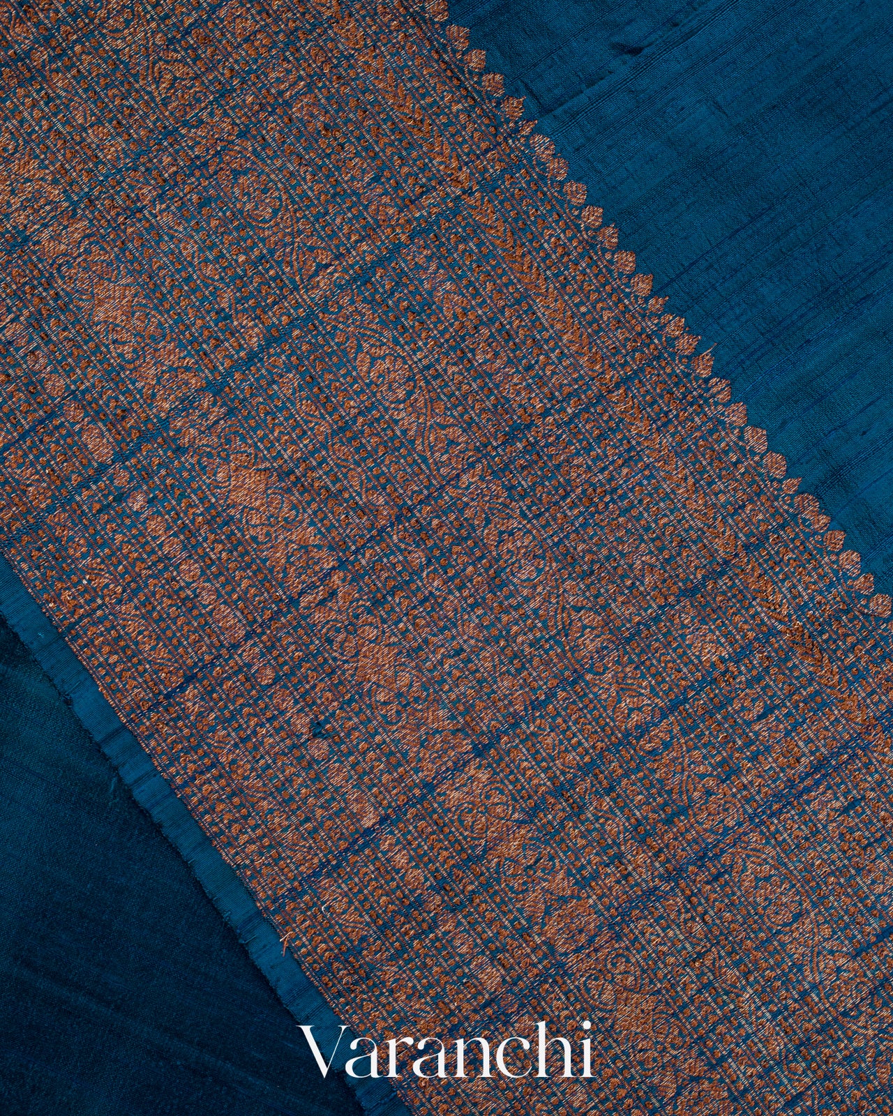 Royal Blue Pure Raw Silk Handloom Saree