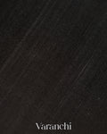 Jet Black Pure Raw Silk Handloom Saree