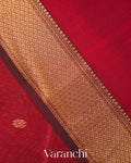 Maroon Pure Maheshwari Silk Cotton Handloom Saree
