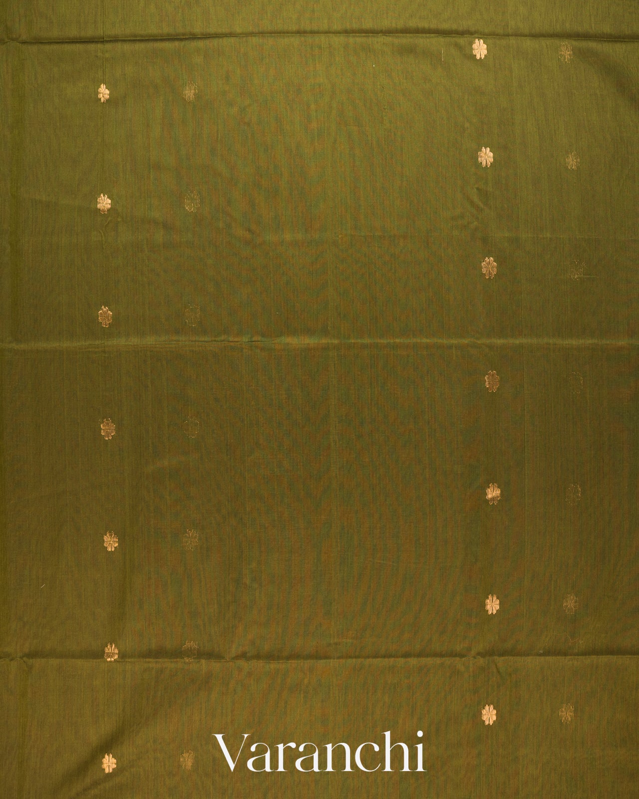 Olive Green Pure Maheshwari Silk Cotton Handloom Saree