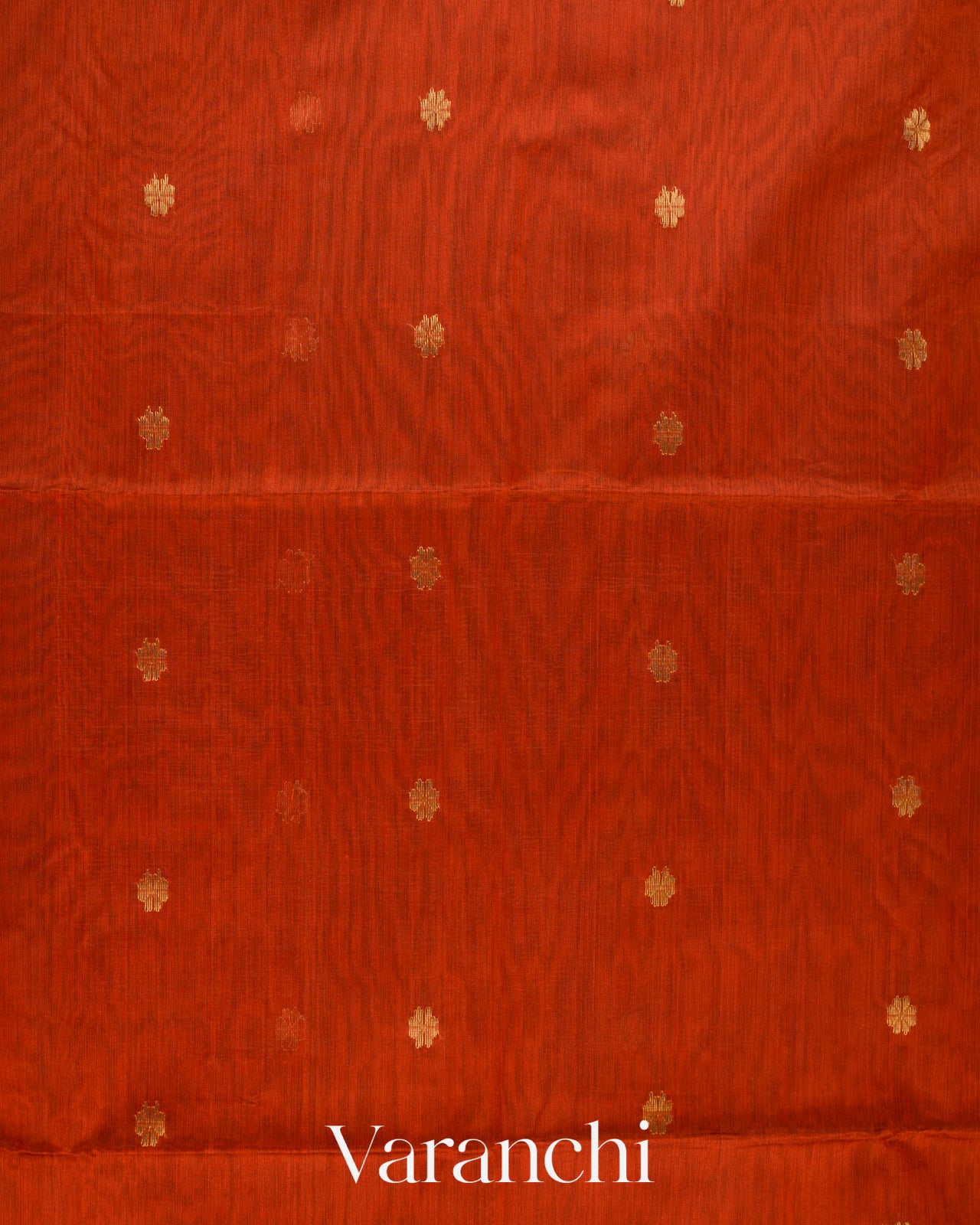 Rust Orange Pure Maheshwari Silk Cotton Handloom Saree