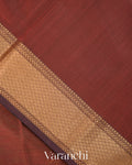 Maroon Pure Maheshwari Silk Cotton Handloom Saree