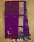 Deep Purple Ombre -Dyed Pure Maheshwari Silk Cotton Handloom Saree