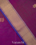 Deep Purple Ombre -Dyed Pure Maheshwari Silk Cotton Handloom Saree