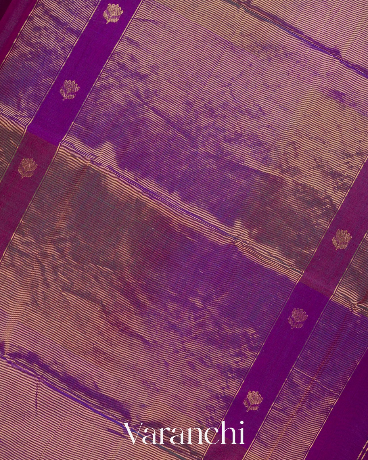 Deep Purple Ombre -Dyed Pure Maheshwari Silk Cotton Handloom Saree