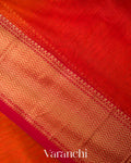 Orange Ombre -Dyed Pure Maheshwari Silk Cotton Handloom Saree