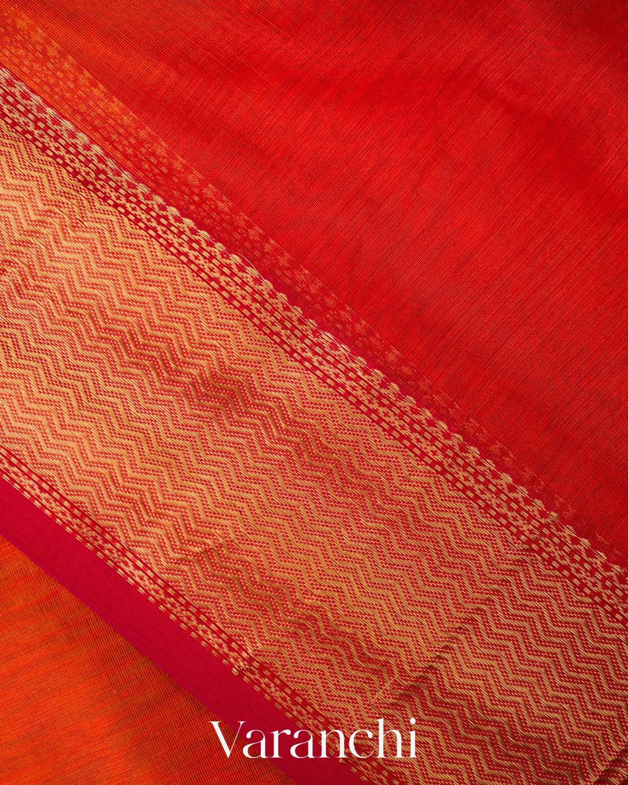 Orange Ombre -Dyed Pure Maheshwari Silk Cotton Handloom Saree
