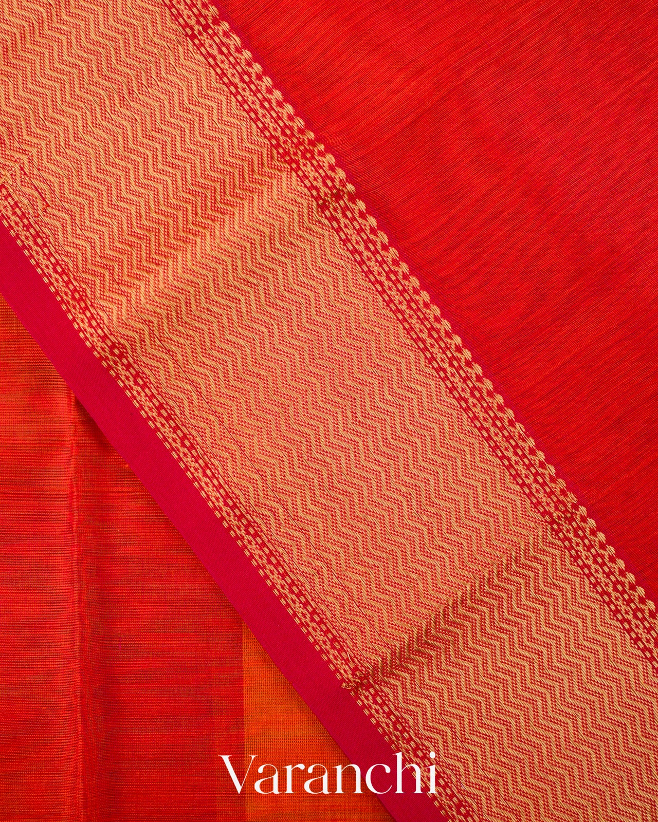Orange Ombre -Dyed Pure Maheshwari Silk Cotton Handloom Saree