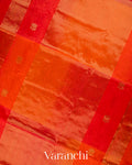 Orange Ombre -Dyed Pure Maheshwari Silk Cotton Handloom Saree