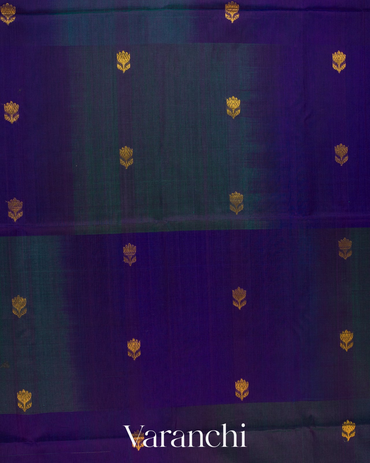 Navy Blue Ombre -Dyed Pure Maheshwari Silk Cotton Handloom Saree