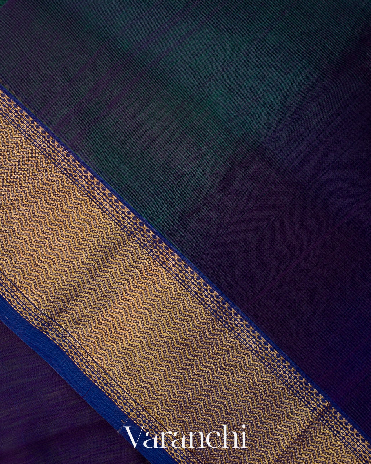 Navy Blue Ombre -Dyed Pure Maheshwari Silk Cotton Handloom Saree