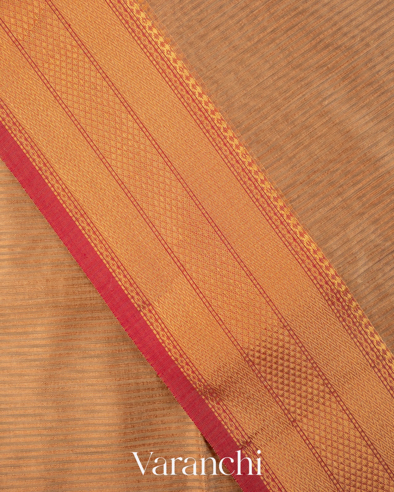 Beige Pure Maheshwari Silk Cotton Handloom Saree