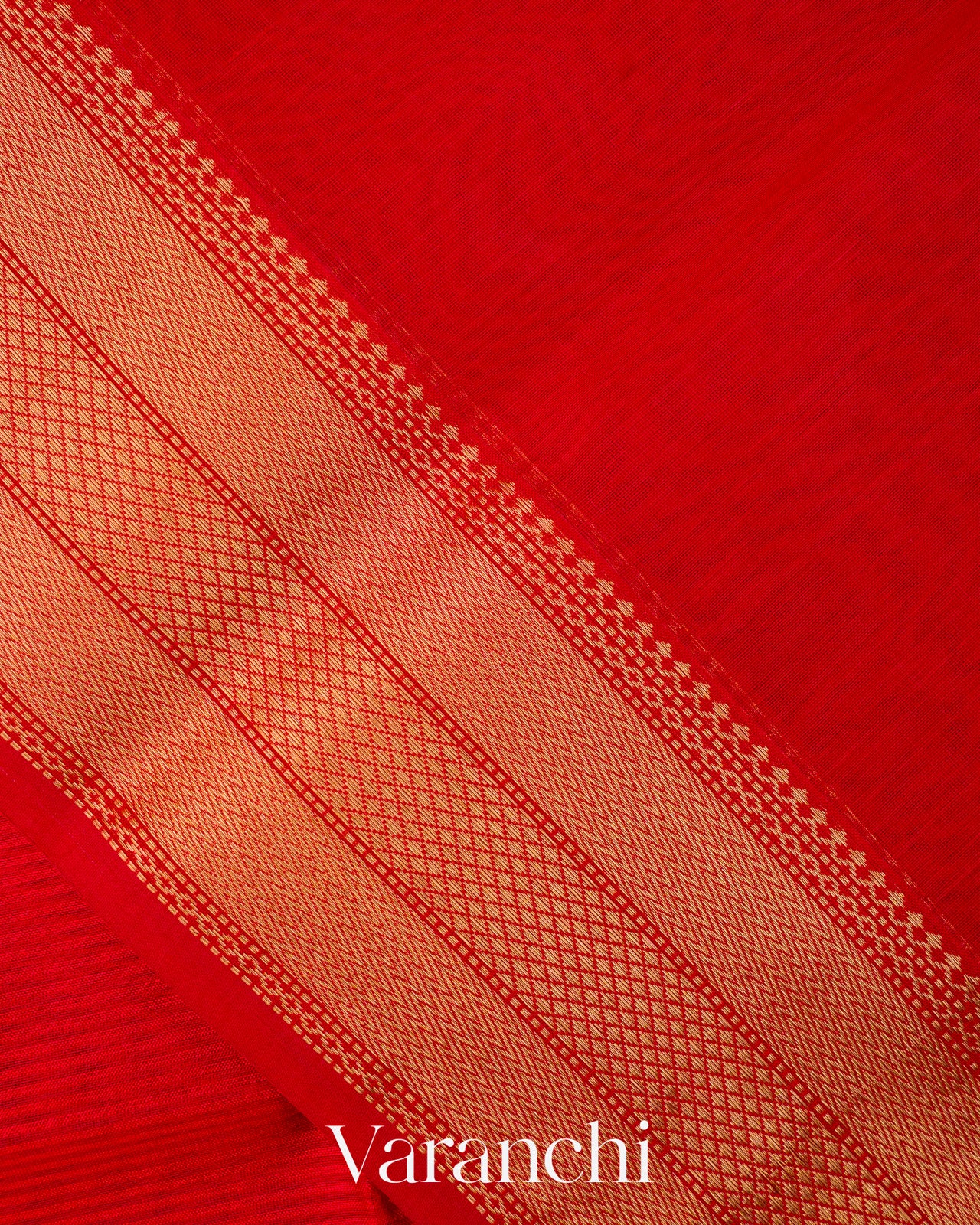 Tulip Red Pure Maheshwari Silk Cotton Handloom Saree