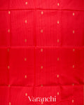 Tulip Red Pure Maheshwari Silk Cotton Handloom Saree