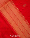 Tulip Red Pure Maheshwari Silk Cotton Handloom Saree
