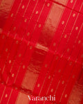 Tulip Red Pure Maheshwari Silk Cotton Handloom Saree