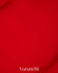 Bright Red Pure Mysore Crepe Silk Saree