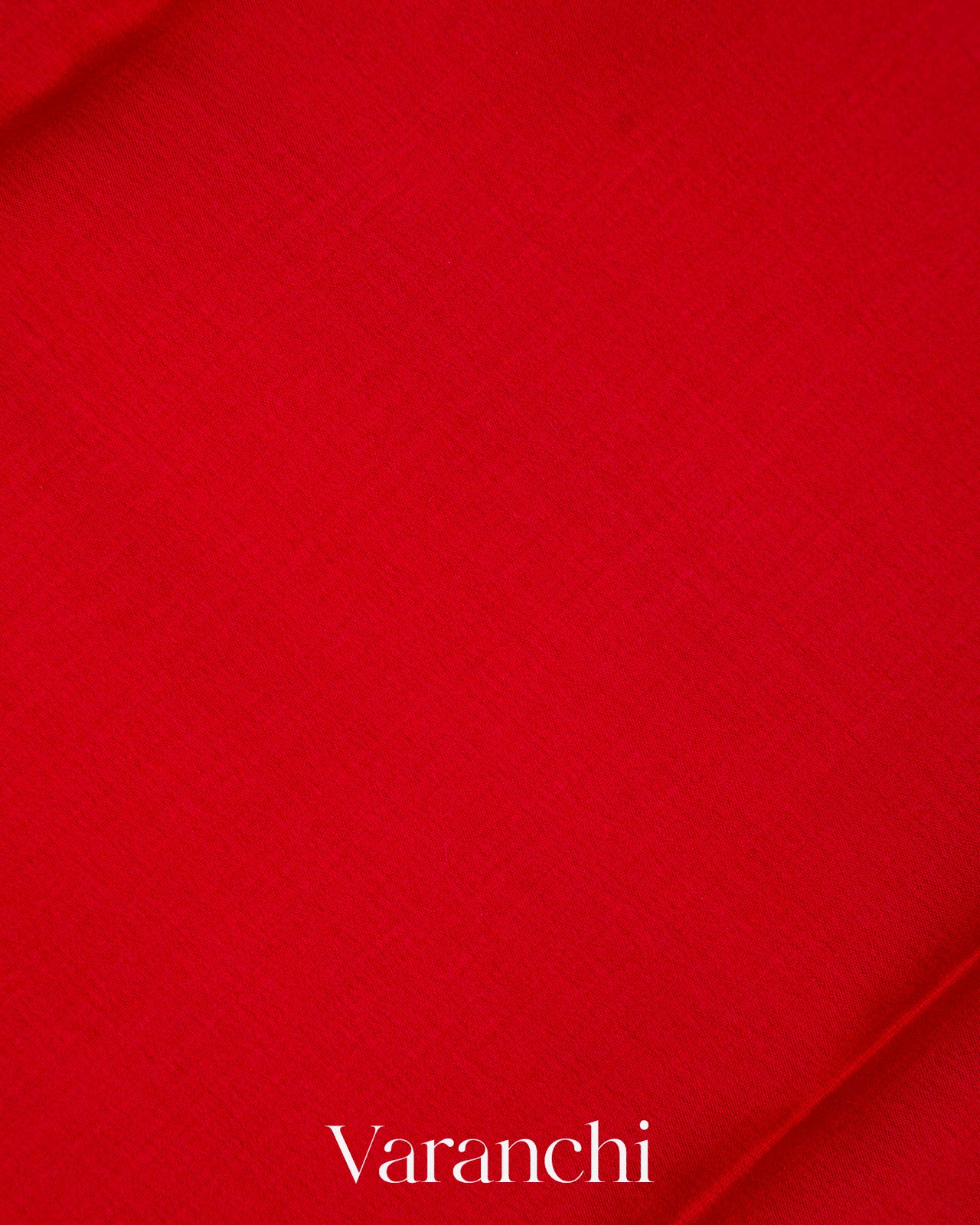 Bright Red Pure Mysore Crepe Silk Saree
