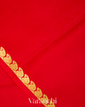 Bright Red Pure Mysore Crepe Silk Saree