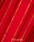 Bright Red Pure Mysore Crepe Silk Saree