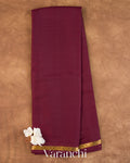 Deep Wine Pure Mysore Crepe Silk Saree