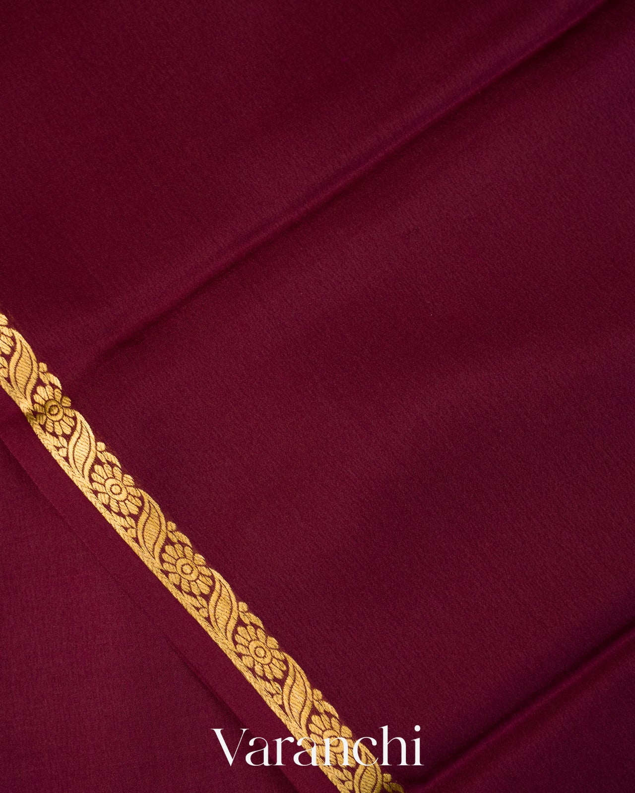 Deep Wine Pure Mysore Crepe Silk Saree