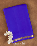 Royal Blue Pure Mysore Crepe Silk Saree