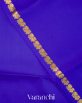Royal Blue Pure Mysore Crepe Silk Saree